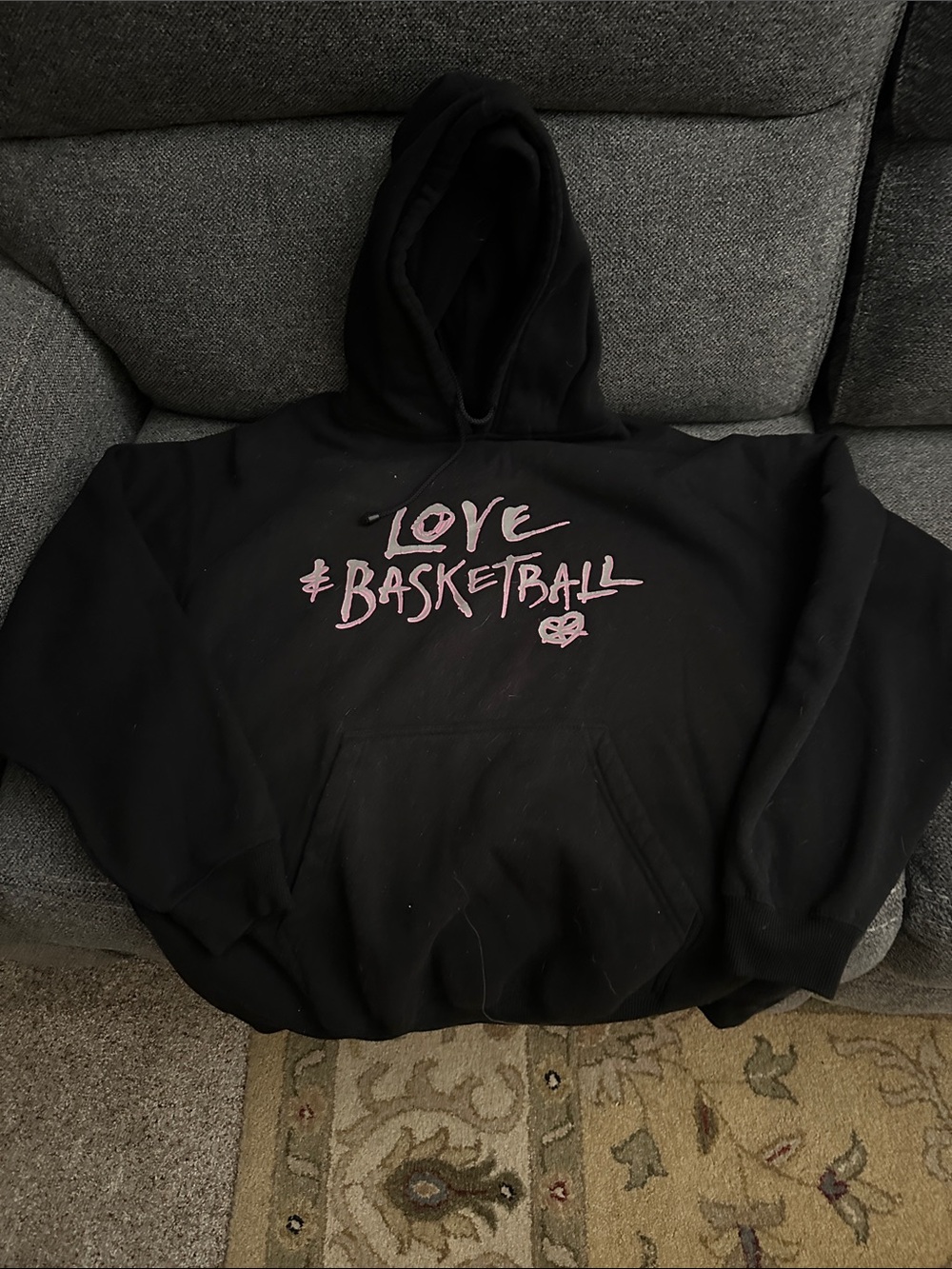 Black 'Love & Basketball' Graphic Hoodie